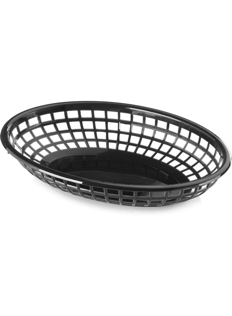 44140 Fast Food Baskets, 9 1/4-Inch x 6-Inch Oval, Set of 12, Black - Image 2